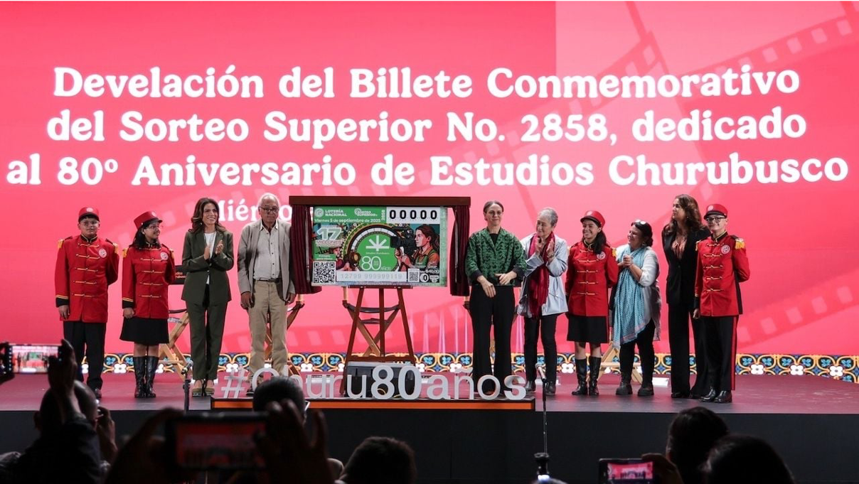 Lotería Nacional lanza billete especial por los 80 años de Estudios Churubusco